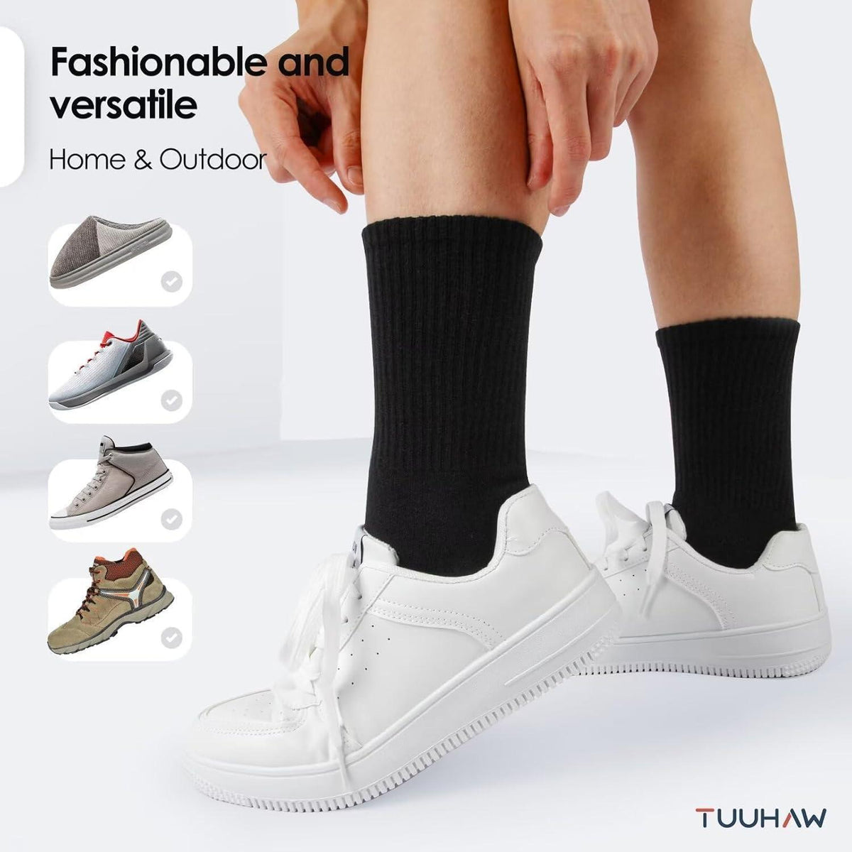 Tennissocken 6/12 Paar – Baumwoll-Frottee Socken Schwarz 43-46