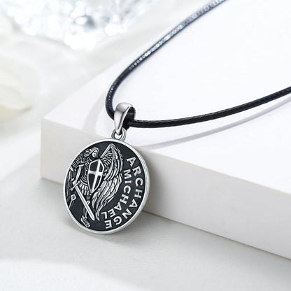 925 Sterling Silber Halskette Erzengel Michael Schutzpatron Geschenk für Männer