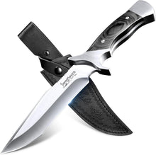 Outdoor Survival Messer mit Lederscheide - Jagdmesser Bushcraft Knife