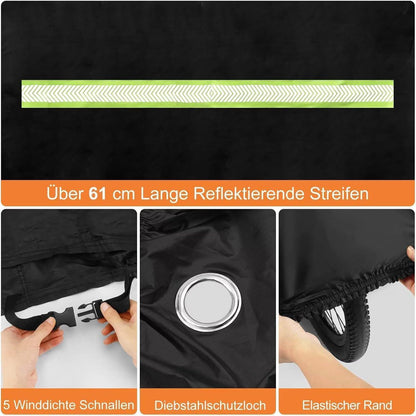 Wasserdichte Fahrradabdeckung 200x80x110cm mit Diebstahlschutz