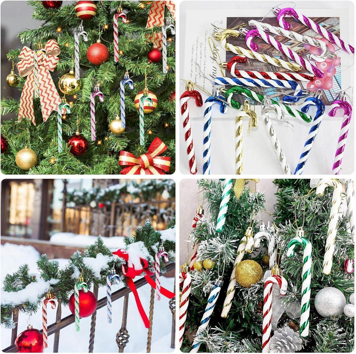 24x Zuckerstange Weihnachtsbaum Ornamente Zuckerstangen Weihnachtsdeko