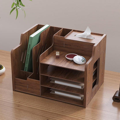 Holz Schreibtisch Organizer A4 Dokumentensortierer Büro Ordnung