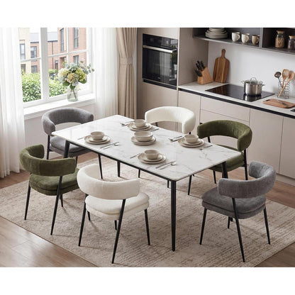 Chenille Esszimmerstühle 2er Set Grau – Modern & Bequem
