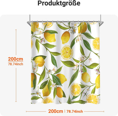 Duschvorhang Zitrone Blatt 200x200cm Antischimmel Wasserabweisend