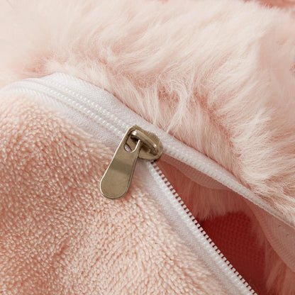 Plüsch Bettwäsche Set Rosa 155x220 cm – Warm & Kuschelig
