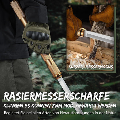 5-in-1 Survival Messer mit Tanto Klinge & Pfeife