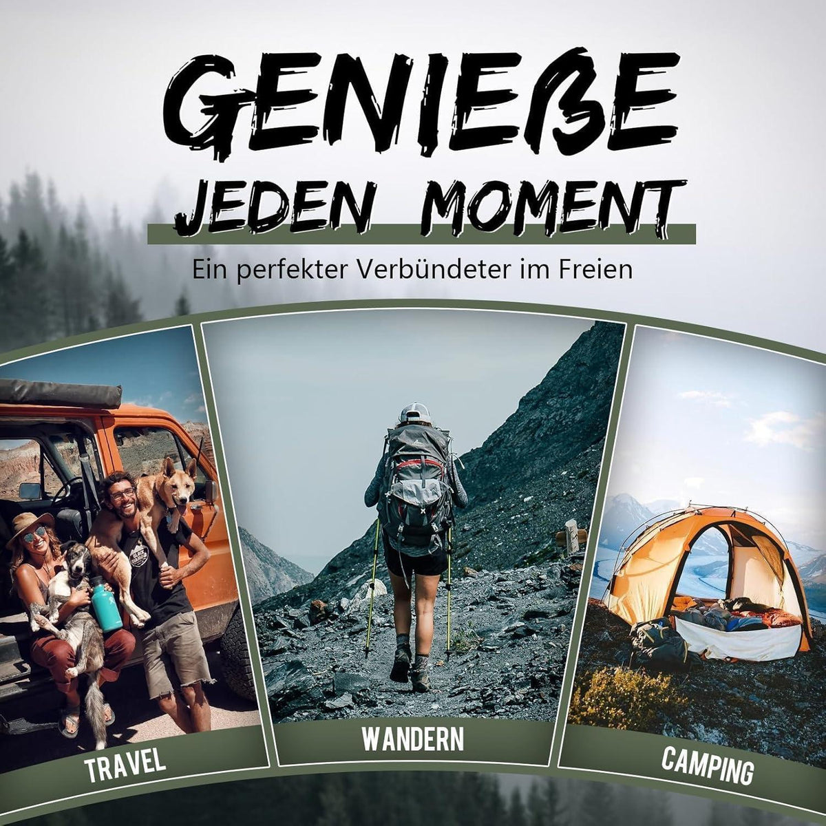 5-in-1 Survival Messer mit Tanto Klinge & Pfeife