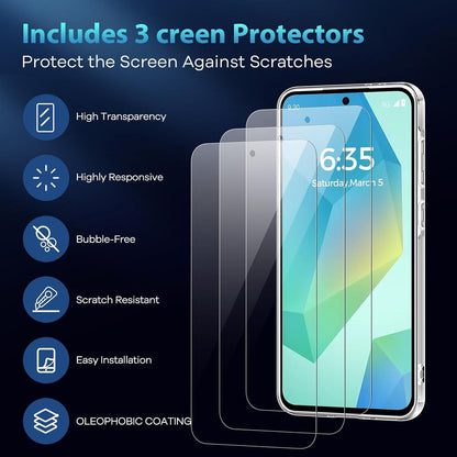 Transparente Handyhülle mit 3x Panzerglas für Samsung Galaxy A56