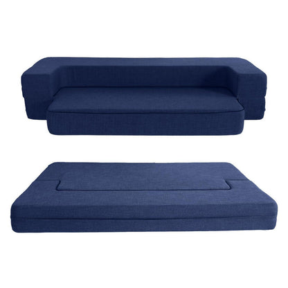 Faltbares Schlafsofa mit Memory-Schaum – Dunkelblau Full