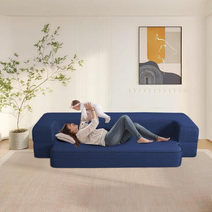 Faltbares Schlafsofa mit Memory-Schaum – Dunkelblau Full
