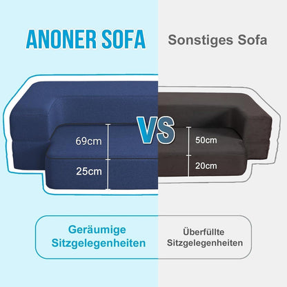 Faltbares Schlafsofa mit Memory-Schaum – Dunkelblau Full