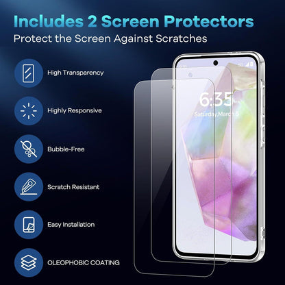 Transparente Handyhülle mit 2x Panzerglas für Samsung Galaxy A36