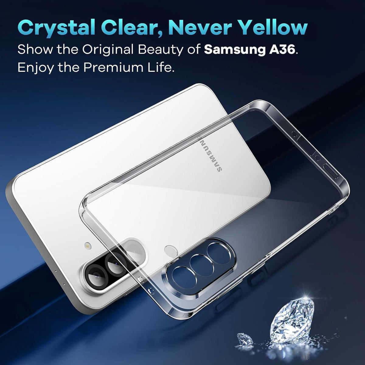 Transparente Handyhülle mit 2x Panzerglas für Samsung Galaxy A36