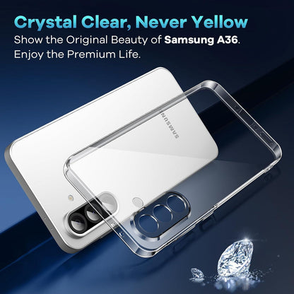 Transparente Handyhülle mit 2x Panzerglas für Samsung Galaxy A36