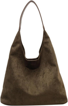 Tote Bag Wildlederimitat Handtasche Damen Groß Grün