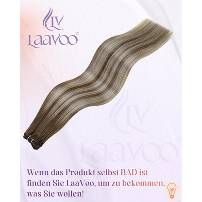 Echthaar Tressen Braun Balayage Blond 40cm 100g