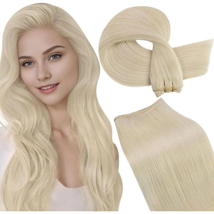 Echthaar Tressen Blond Remy 55cm - Haarverlängerung
