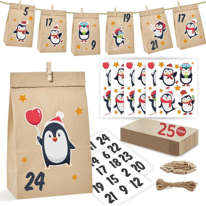 Adventskalender 2026 Waldtiere Tüten groß DIY Kinder