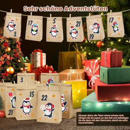 Adventskalender 2026 Waldtiere Tüten groß DIY Kinder
