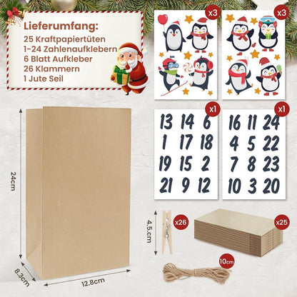 Adventskalender 2026 Waldtiere Tüten groß DIY Kinder