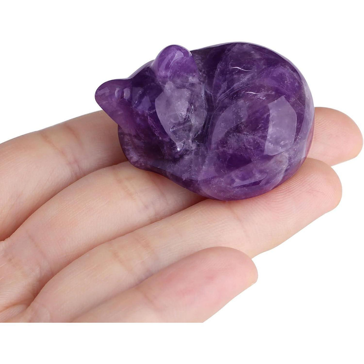 Amethyst Katze Kristallfigur - Glückskätzchen Deko für Katzenliebhaber