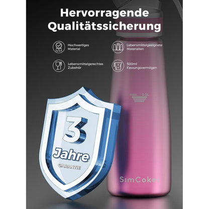 Sahnespender 500ml Aluminium mit 3 Tüllen & Bürste, Rosa