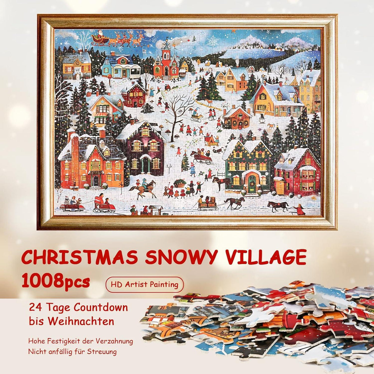 Adventskalender Puzzle 2024 Weihnachts Jigsaw 24 Boxen 1008