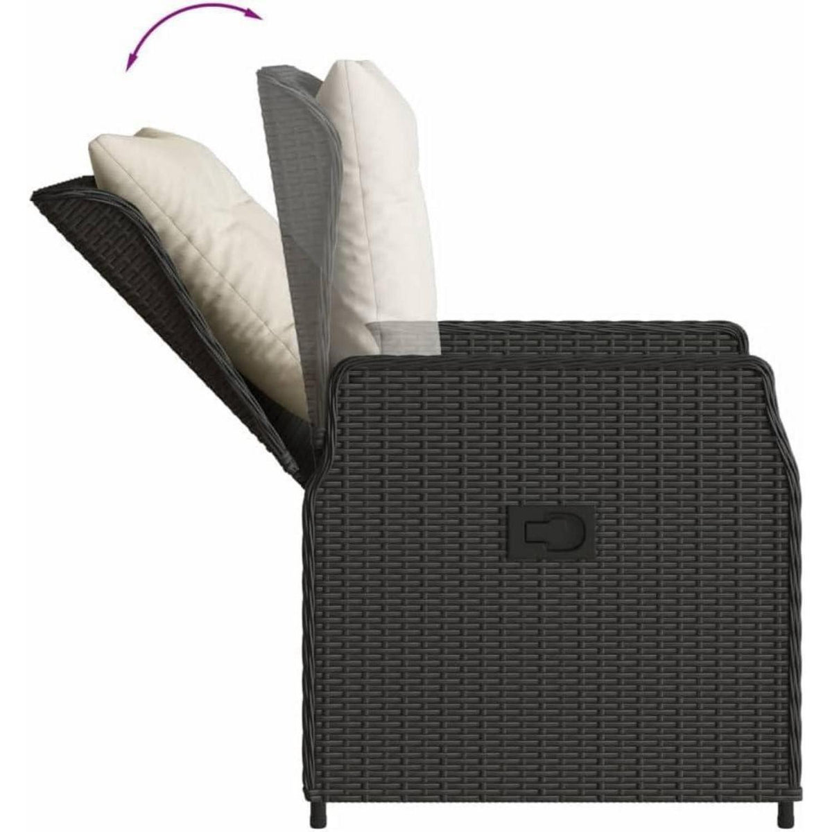 Polyrattan Essgruppe 8 Personen mit verstellbaren Hochlehnern und Glasplatte