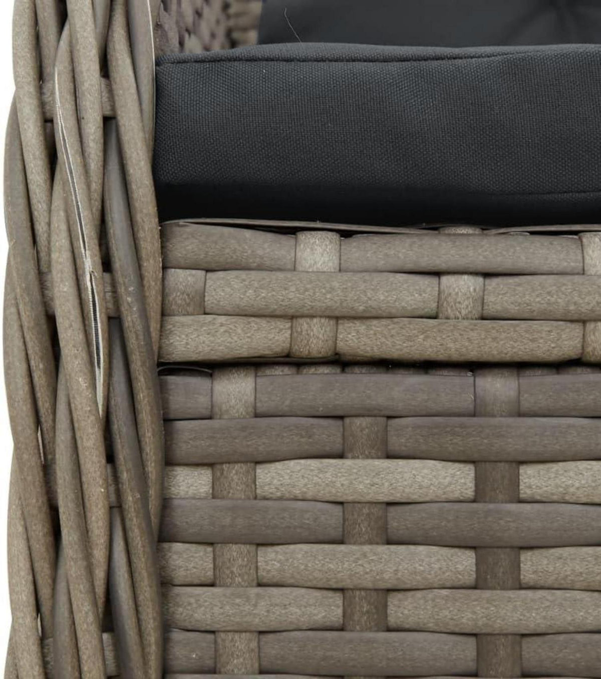 Polyrattan Gartenmöbel Set 6 Personen Hochlehner Terrasse Grau