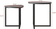 Runder Couchtisch 2er-Set Holzoptik Metallrahmen