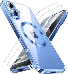 iPhone 16 Plus Hülle 3-in-1 mit Schutzfolie Militärstandard Magnete