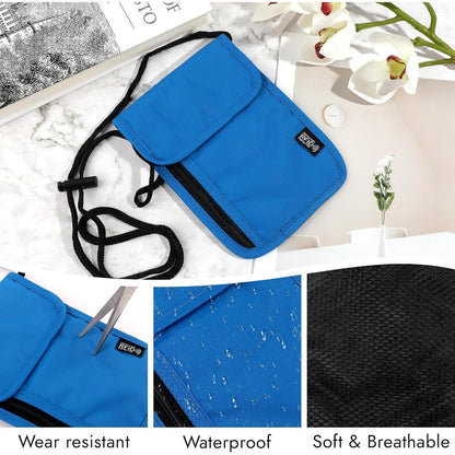 Brustbeutel mit RFID-Schutz, wasserdicht, blau