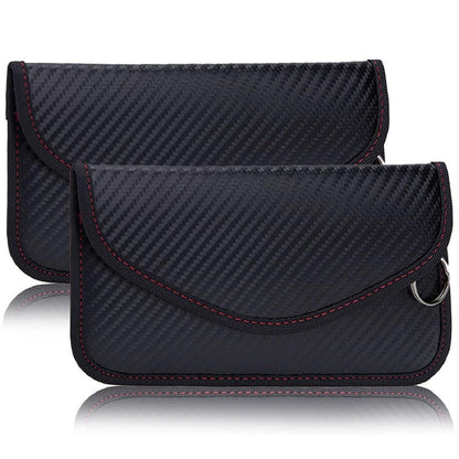 Schlüsselhülle Faraday Bag RFID Blocker Kohlefaser in Lederoptik