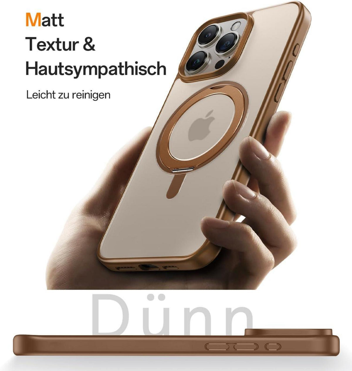 360° Magic Stand iPhone 16 Pro Max Hülle Militärschutz Unsichtbarer