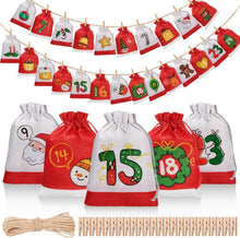 Adventskalender selber befüllen 24 Säckchen Stoff Material