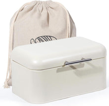 Retro Brotkasten Metall Edelstahlgriff Aufbewahrungsbox Beige 30cm