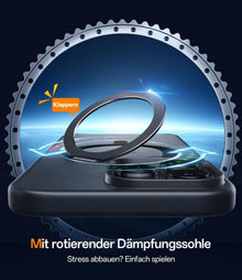 360° Magic Stand iPhone 16 Pro Hülle Schwarz Militärschutz