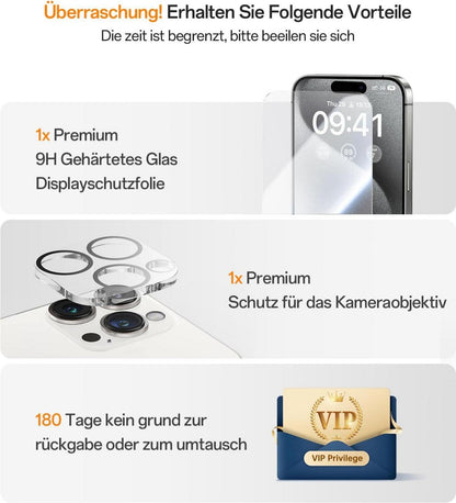 iPhone 16 Pro Hülle mit 360° Magic Stand Schwarz Militärschutz