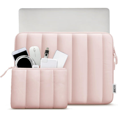 Wasserdichte Laptoptasche 15,6 Zoll mit Zubehörtasche, Rosa