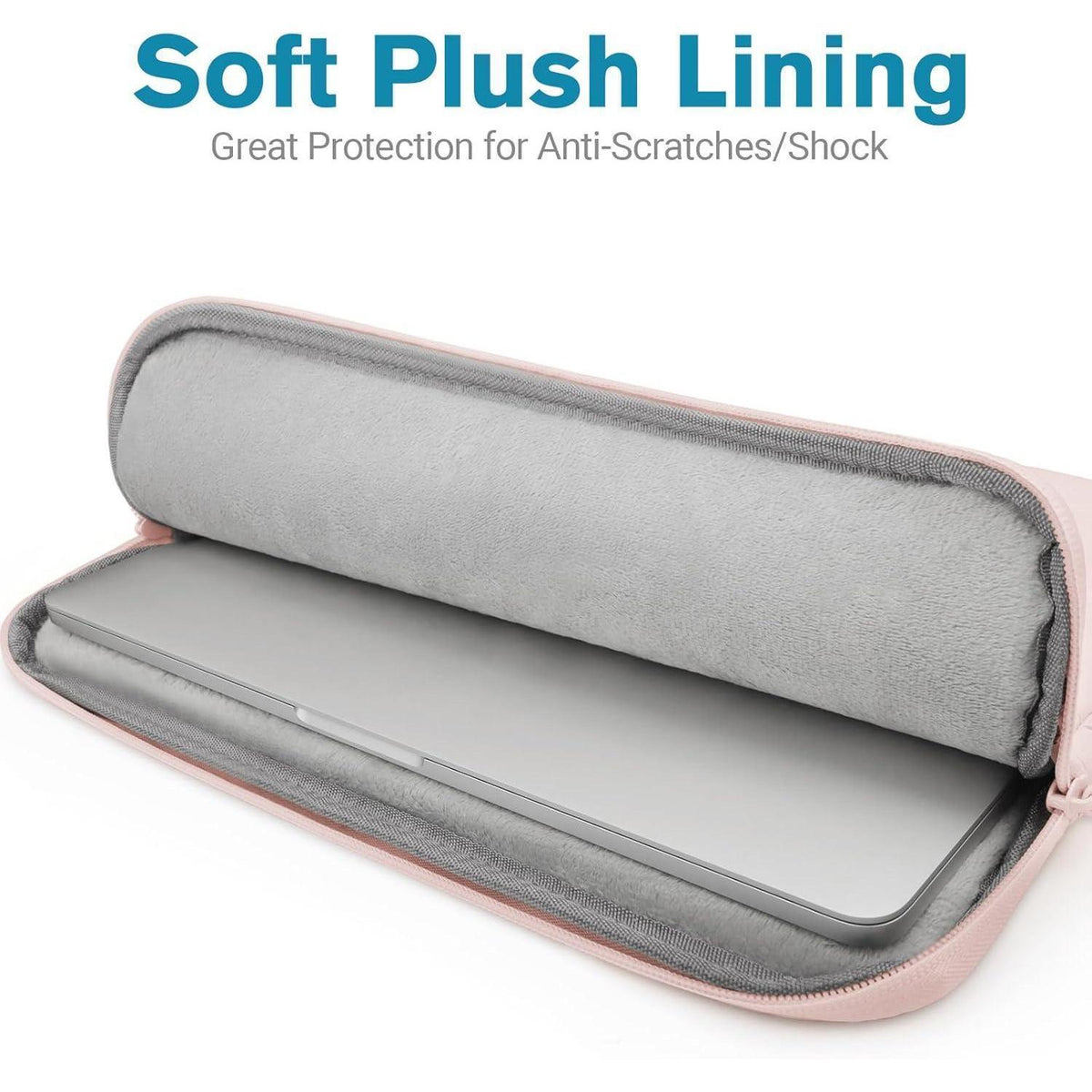 Wasserdichte Laptoptasche 15,6 Zoll mit Zubehörtasche, Rosa