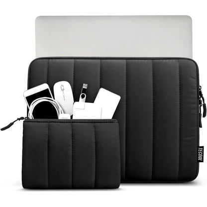16 Zoll Laptop Tasche mit Zubehörtasche, Schwarz