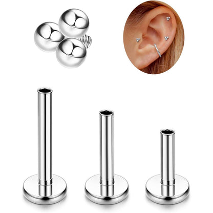 G23 Titan Helix Tragus Labret Piercing Innengewinde | Gold Silber
