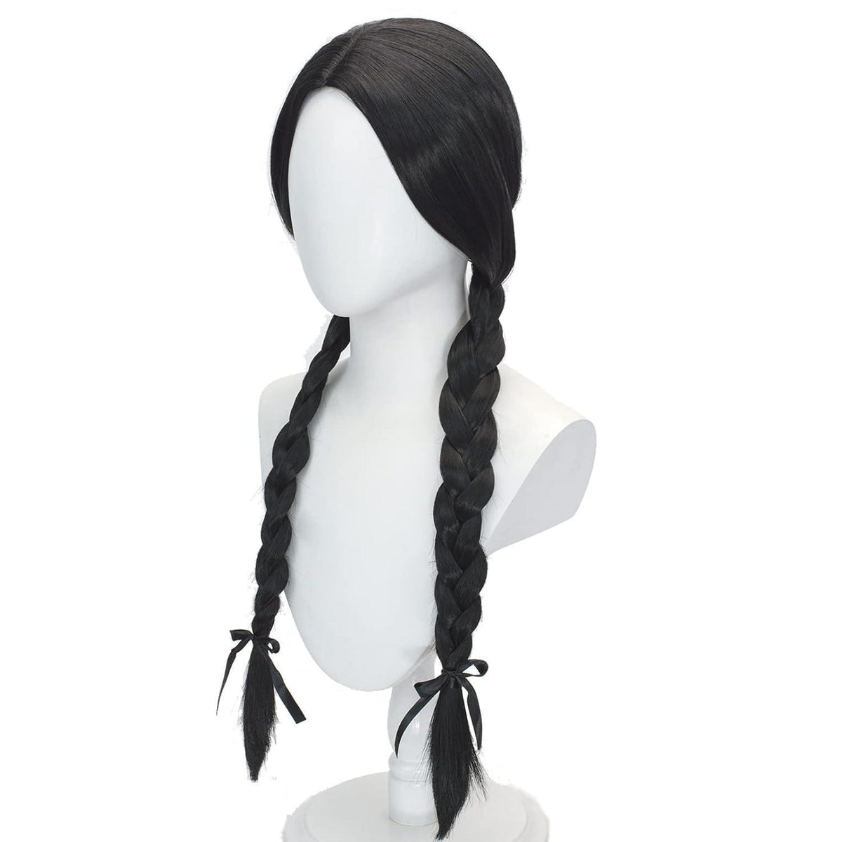 Mittwoch Cosplay Perücke Schwarz Geflochten 30 Zoll