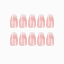 24 Stück Pink Sarg Nägel Mittelweiß Ballerina Press on Nails