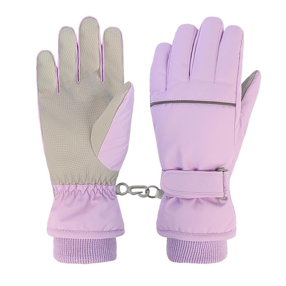 Kinder Skihandschuhe wasserdicht warm für Jungen Mädchen Violett XL