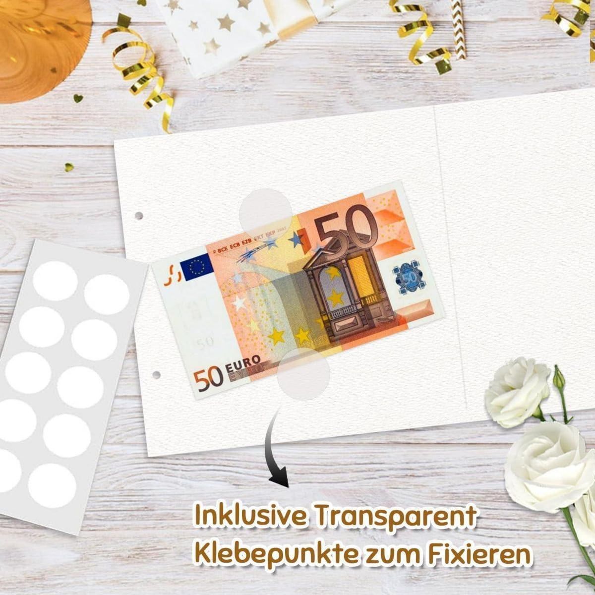 Geldgeschenk Geburtstag 50 mit Umschlag & Karte – Lustige Geschenkidee