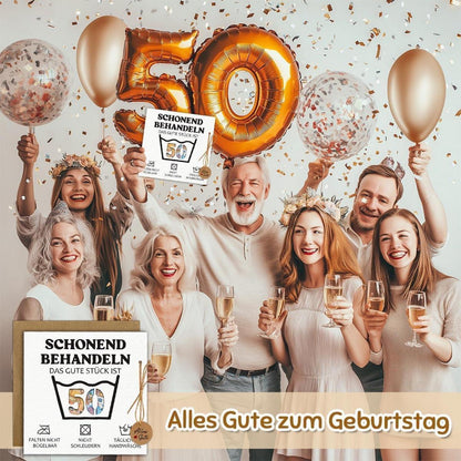 Geldgeschenk Geburtstag 50 mit Umschlag & Karte – Lustige Geschenkidee