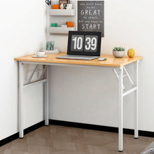 Klapptisch Schreibtisch Teak-Weiß 100x60cm, kein Aufbau