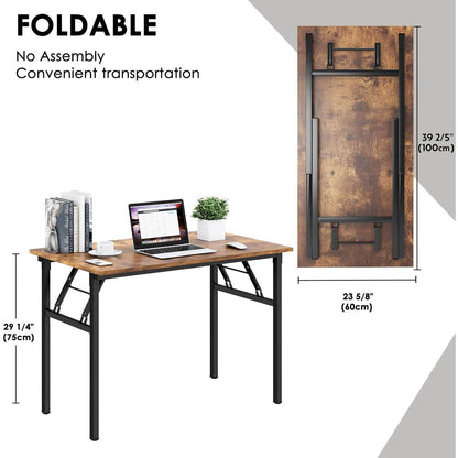 Klapptisch Schreibtisch Holz Vintage-Schwarz 100x60cm