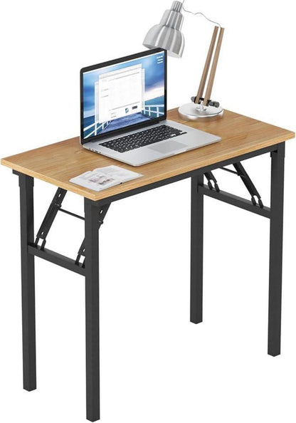 Klapptisch Schreibtisch PC Tisch Holz Bürotisch 80x40CM Teak-Schwarz